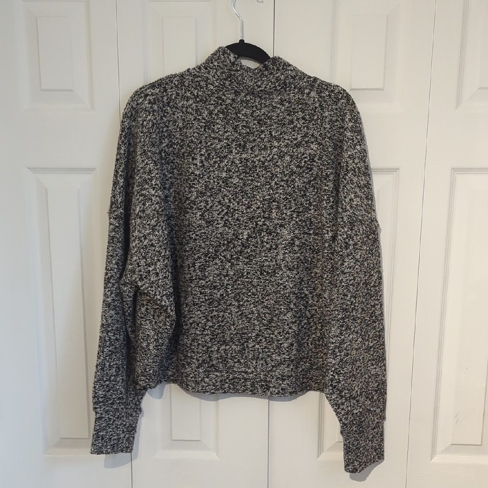 OFFLINE By Aerie Snowday Mock Neck Mid Cropped Sweatshirt Marled Texture - Picture 5 of 6